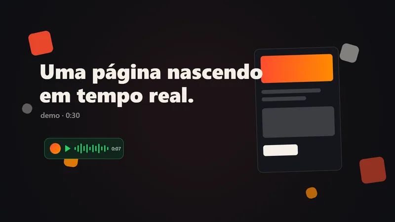 Demonstração de uma página sendo criada pelo Pági